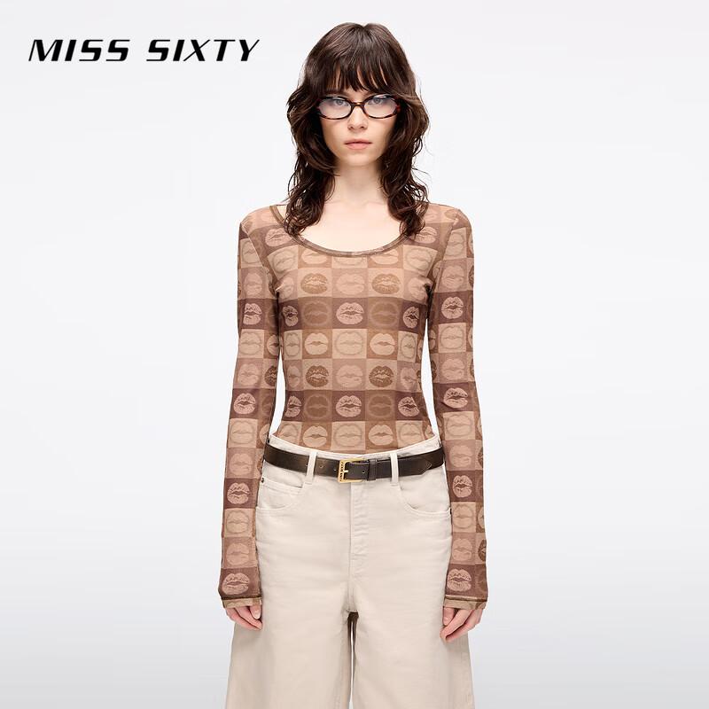 MISS SIXTY 2025 Summer Retro Lip Print Long Sleeve T-Shirt S
