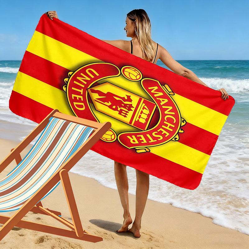Royal MUFC Crown Print Beach Towel, Large Soft Quick Dry Towel for Beach Camping Swimming