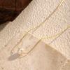 Minimalist freshwater pearl titanium steel necklace women's fashion light luxury collarbone chain 1011 new stainless steel necklace