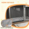 118cm Dog Crate Furniture With Removable Cushion For Extra Large Dogs Grey