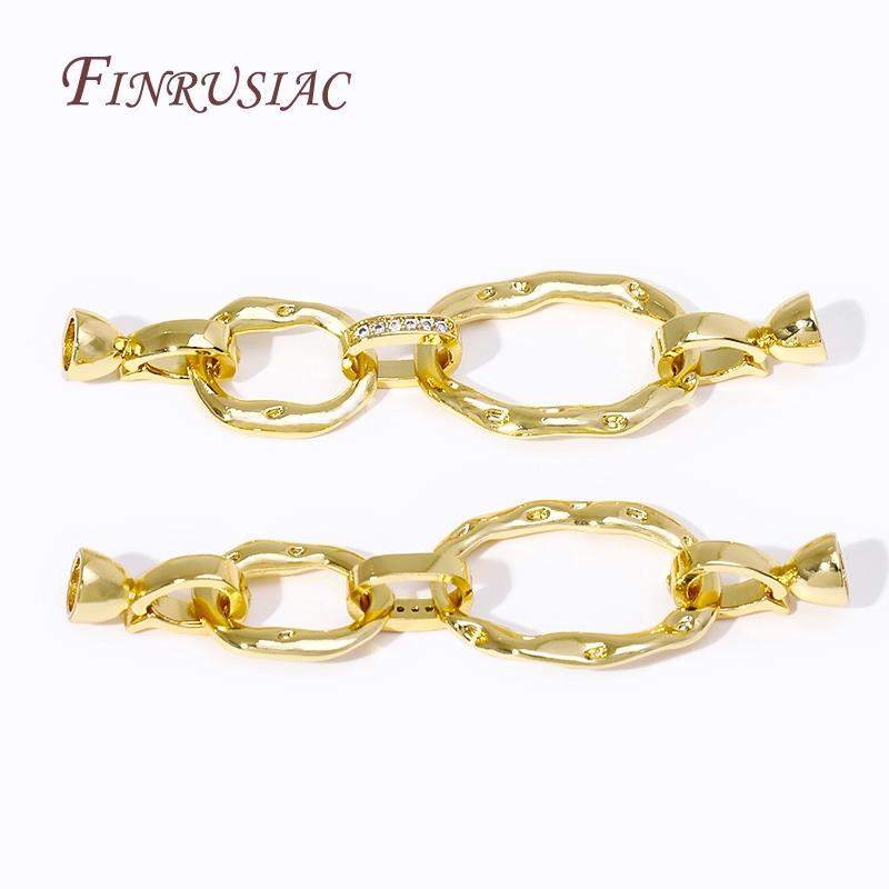 18K Gold Plated Brass Zircon Connector Clasps For Jewellery Making DIY Bracelet/Necklace Accessories Trendy Jewelry Clasp