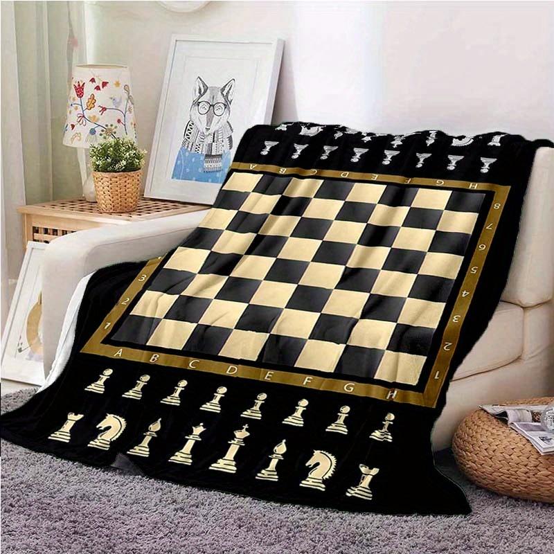 Chess Board Printed Blanket: Soft and Comfortable for Office, Picnic, or Casual Sleep - 70.87inch+ Longest Side, 2.16m²+ Area, P