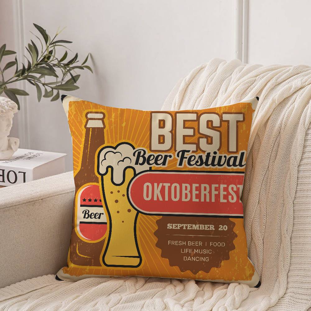 Beer Wine Retro Style Pillow Case Home Decor Throw For Sofa Bed Car Room Decor Gift Idea