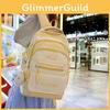 Kmgdmbg Letter Print Nylon School Backpack With Color Block Design Students For
