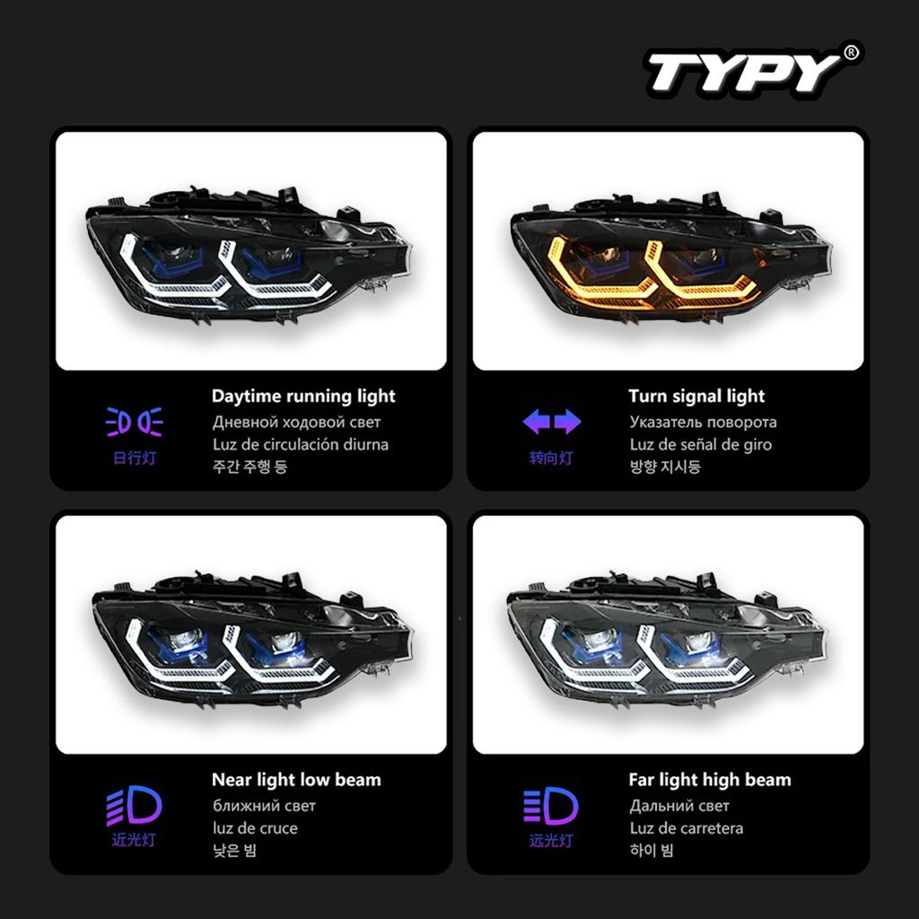 TYPY Car Lights LED Lamp Headlight Light Assemblies For BMW F30 Headlights F35 2012-2019 Auto Fog DRL Brake Turn Signal Lamp