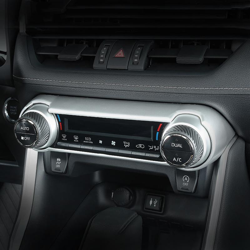 Carbon Fiber AC Switch Button Decorative Cover Trim Stickes For Toyota RAV4 XA50      2024 Car Accessories