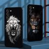 Coole Königslöwen-Mode-Muster-Design Handyhülle Für Samsung Galaxy S25 S24 S23 S22 S21 S20 Plus Ultra Note20 Weich Schwarz