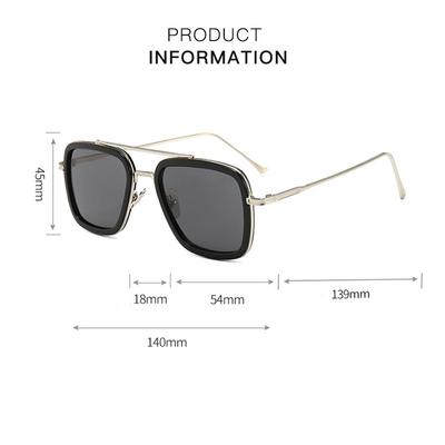 Charm Oculos Iron Retro Occhiali da sole Tony Stark Style Donna Quadrato Uomo Occhiali da sole Unisex