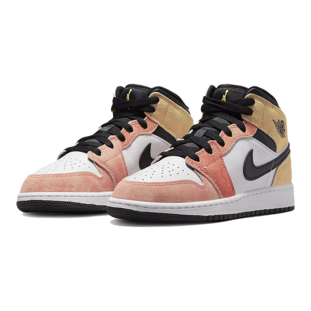 Air Jordan 1 Mid SE GS Flight Club Kids Sneakers Pink Magic-Ember Sundial DX4365-800