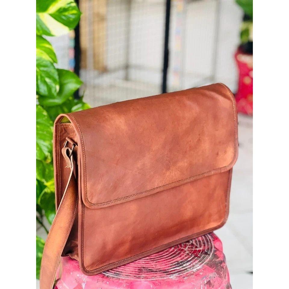 Men's CleanLeather Messenger Real Satchel Bag Genuine Laptop Brown Briefcase New