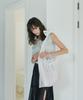 Jedrefeb5 Sheer Ruffle Hobo Reversible White