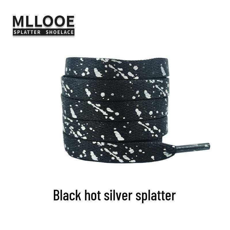 Black and White Splatter Ink Shoelaces for AF1, Dunk, Skate, and Casual Shoes