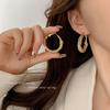 Light Luxury Circle Earrings Metal Super Flash Earrings Niche Cold Wind Earrings Women