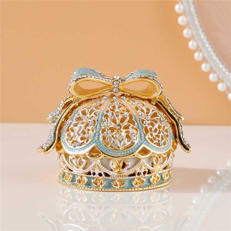 ABWR-Alloy Enamel Jewelry Box Bowknot Crown High-End Jewelry Ring Wedding Ring Jewelry Storage Box