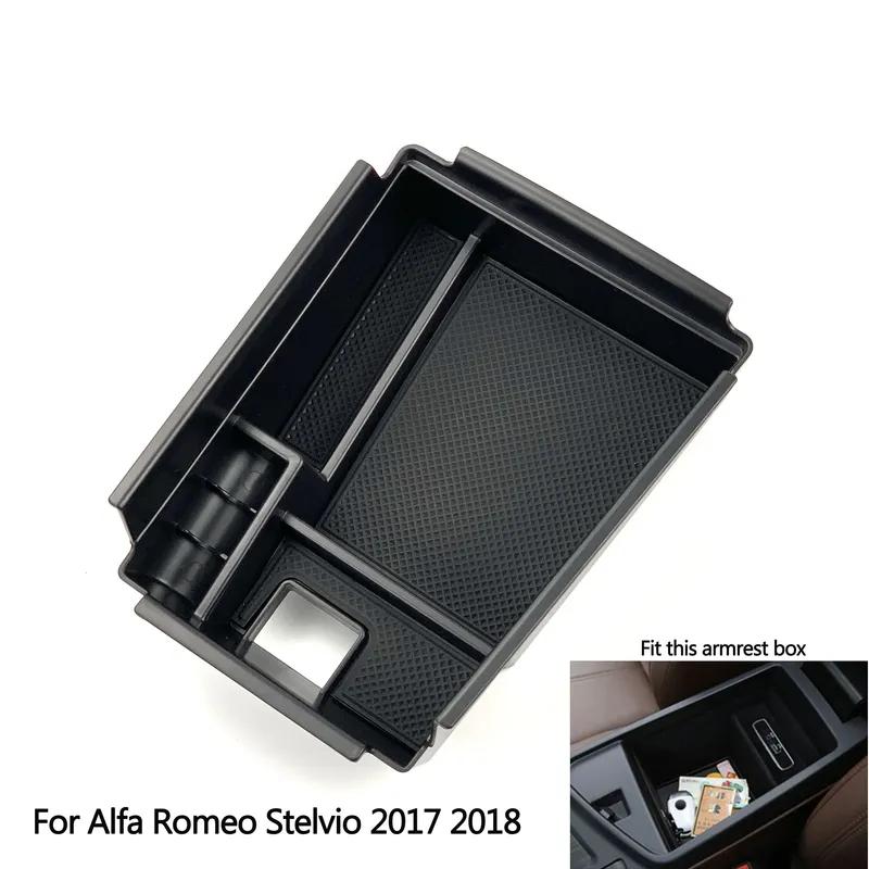 For Alfa Romeo Stelvio 2017-19/ Giulia 2016-19 Central Console Armrest Storage Box Car Styling Accessories Interior Holder Tray