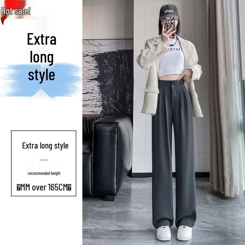 

Spring & Summer 2026 White Wide-Leg High-Waisted Pants S (85-100 jin, Ships in 7 Days)