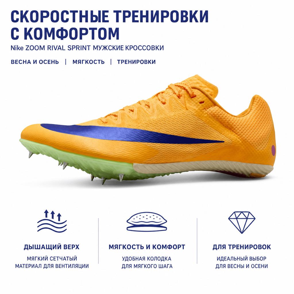 Nike Zoom Rival Sprint Comfortable Soft Training Running Shoes Men Shoes Orange FZ9663-800