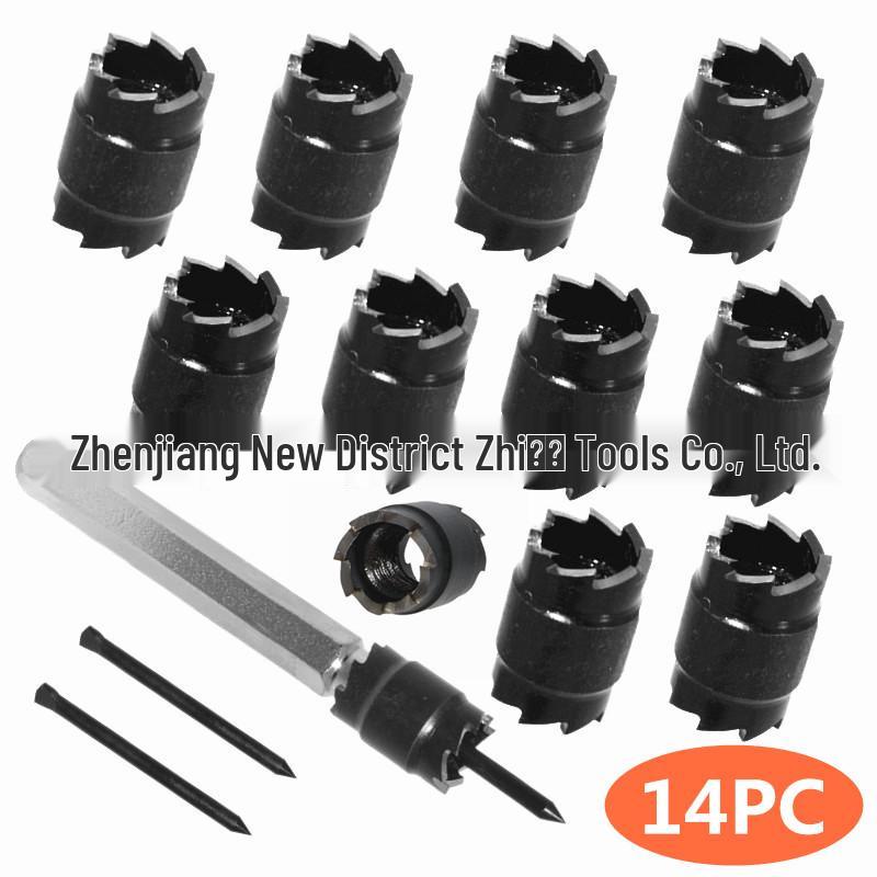13-Piece Hex Shank Spot Weld Drill Bit Set for Metal Hole Opening and Weld Removal