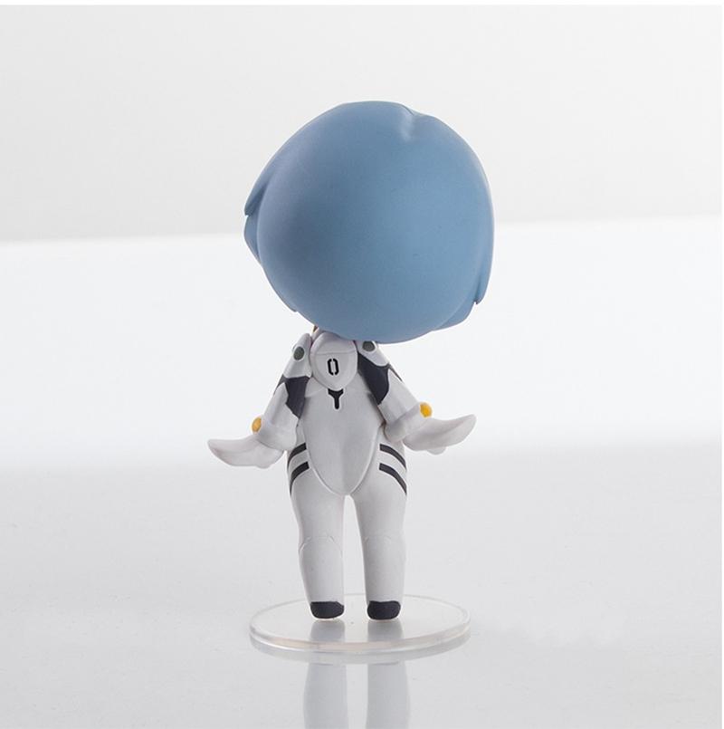 13CM Anime EVA Ayanami Rei Figure Q Version Pixel Style Asuka Langley Soryu Model Toy EVANGELION Gift Head Action Figure