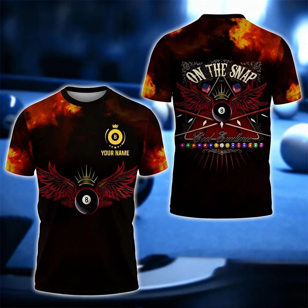 Fashion Billiards Sports Men's T-Shirt Funny 3D Print Personalized Short Sleeve Tees Casual O-neck Loose Comfortable Plus Siz T-shirts