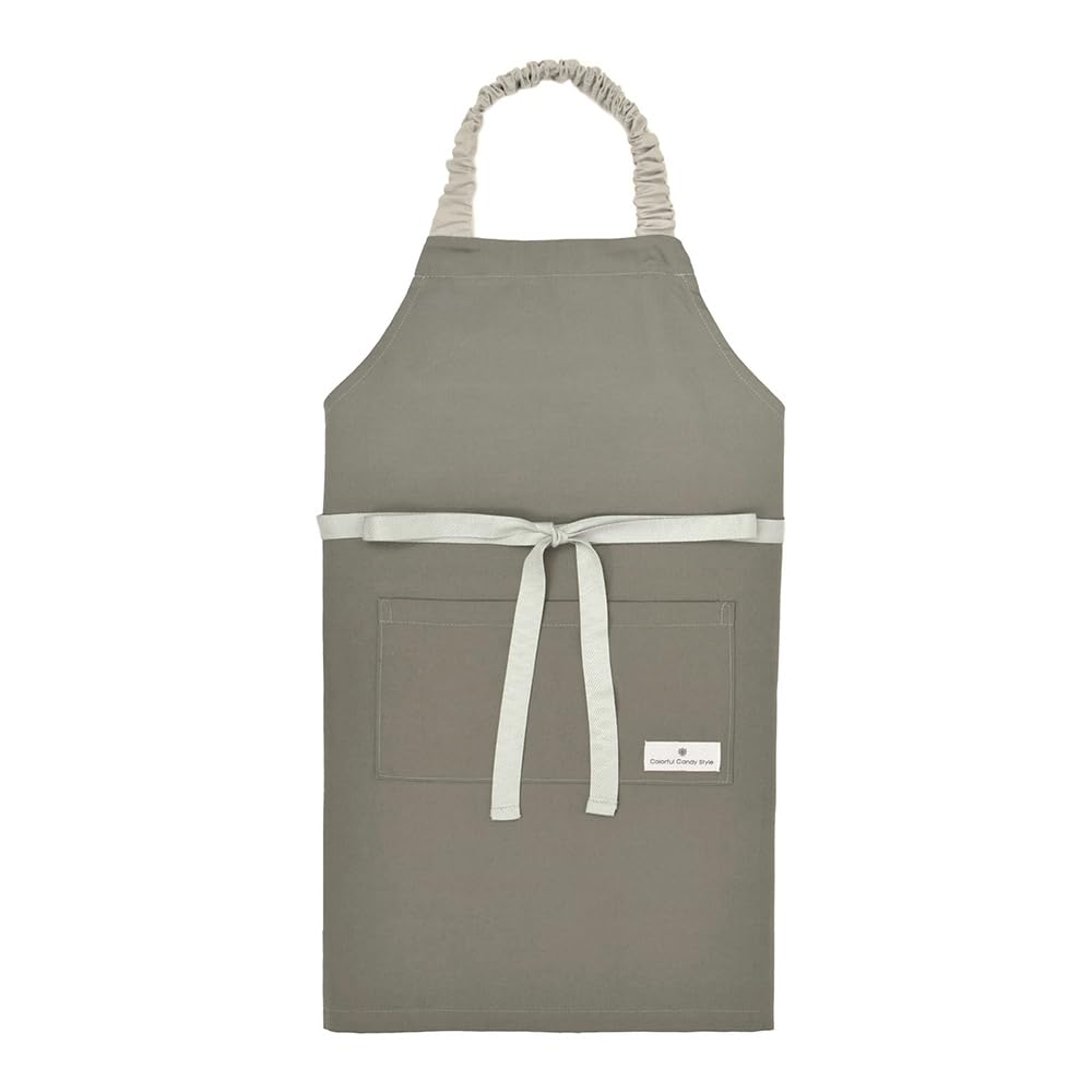 

ЯРКИЙ КОНФЕТНЫЙ СТИЛЬ Фартук однотонный тускло-угольный для мальчиков школьный легко надевать и снимать детский (100-120cm) Цвет, Серый, (Младший школьный возраст), Выкл,