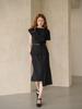 Kaie Mermaid Asymmetrical Midi Skirt_Black