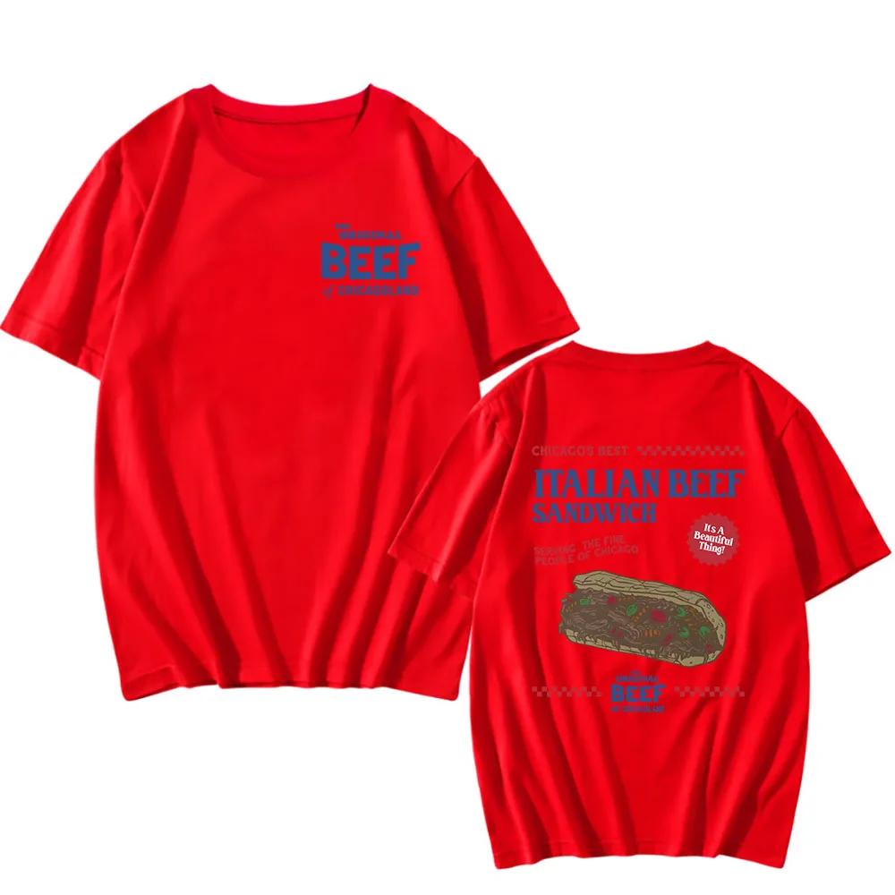 Casual Beef Chicago T-shirt Bear TV series Loose graphic Printed T-shirt Cotton High quality soft T-shirt Men's T-shirt