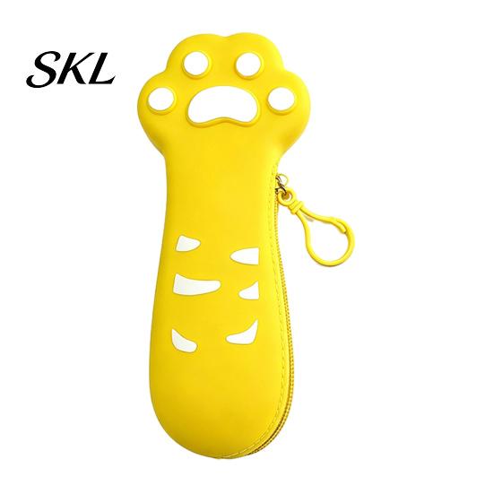 Portable Pen Case Cat Paw Silicone Pencil Case, Large Capacity Stationery Organizer Animal Bag, Students School Supplies Storage Pouch with