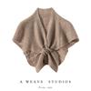 European Style 100% Pure Cashmere Knit Hollowed Small Travel Shawl for Autumn/Winter