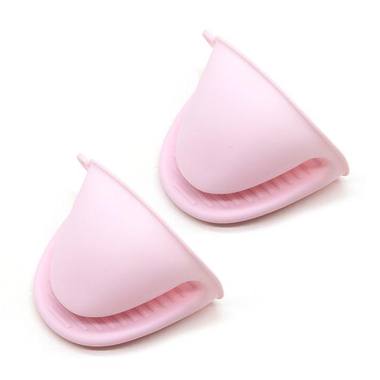 2Pcs Oven Mitt Non-Slip Hanging Ring Anti-scalding Silicone Baking Heat Insulation Hand Clip Holder Kitchen Gadget