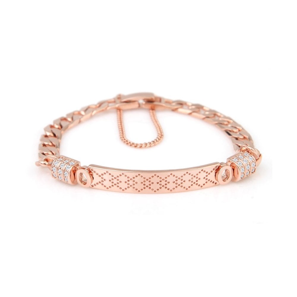 14Kgp Rose Gold Curb Bangle Bold Chain Fashion Bracelet