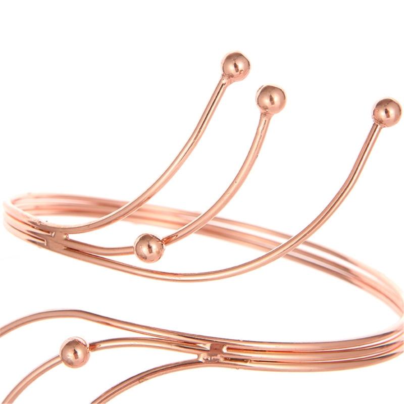 Adjustable Metal Open Bangle Bracelet For Women Fashionable Upper Arm Bracelet Arm Jewelry for Evening Party Banquet
