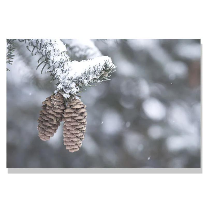 Nordisches Weihnachtsgeschenk Grünes Haus Rentier Eichhörnchen Wandkunst Leinwandmalerei Poster und Drucke Wandbilder für Wohnzimmerdekoration