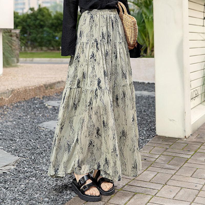 

SiBaiShe Spring A-Line High-Waist Long Skirt S