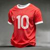 Men's Casual Crew Neck Short Sleeve Pullover T-Shirt Football Print World Cup Fan Apparel Turkey 2026 Supporter Top