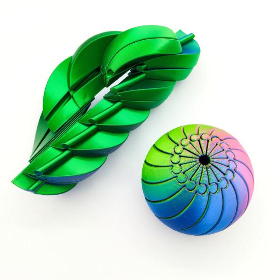 3D Printed Fidget Ball Toy Sensory Spinner Gear Sphere Fidget Toy with Liquid Flow Effect Twistable Desk Toy for Office Home Anxiety Stress Relief