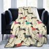 Cute Dachshund Blanket Soft Flannel Cartoon Print Blanket Sofa Bedroom Dormitory Nap Blanket