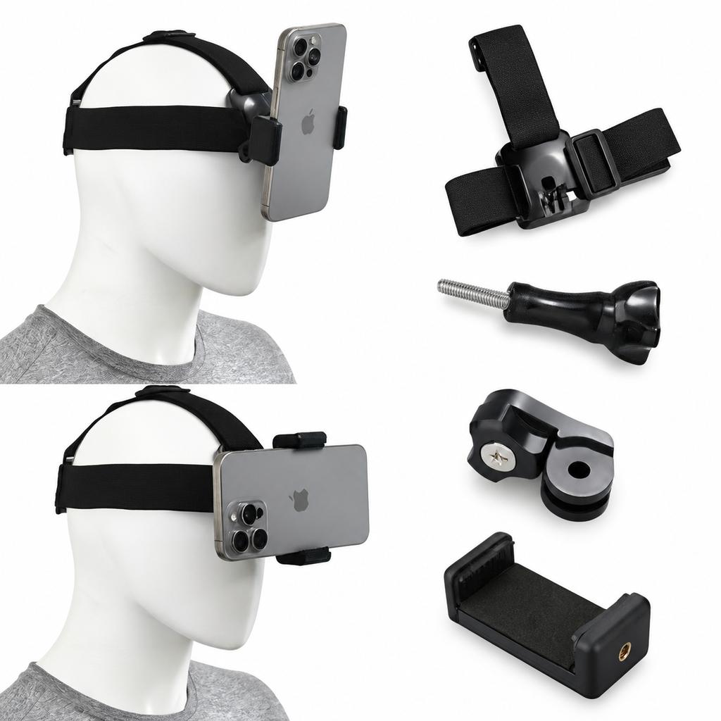 Head-Mounted Phone Holder for First-Person Shooting, Compatible with Apple Huawei Xiaomi