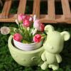 With Hole Ceramic Bear Flowerpot Creative Succulent Plant Pot Animal Succulent Planter  Outdoor