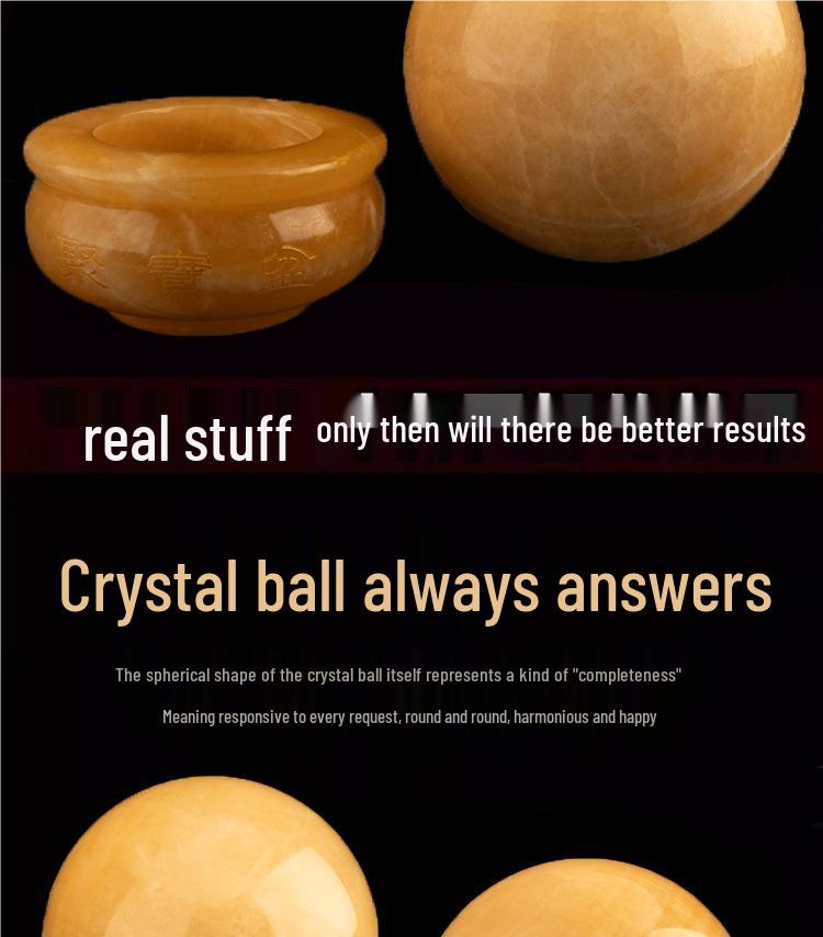 Polished Natural Yellow Topaz Crystal Ball for Feng Shui Wealth Enhancement and Kitchen Northwest Corner Decor