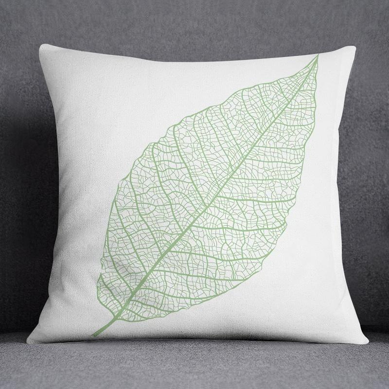 Tropical Leaves Series Pillow Gift Home Office Decoration Pillow Bedroom Sofa Car Cushion Cover Pillow Case (45cm * 45cm)