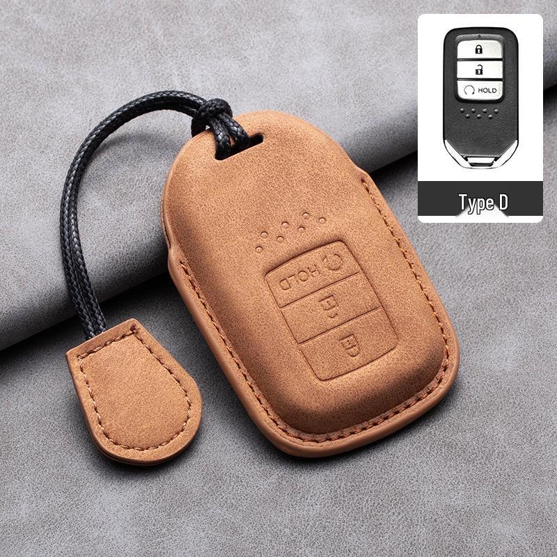 Compatible Leather Key Cover for GAC Toyota CRV, Crown, Accord, Civic, Haoying, and Inspire