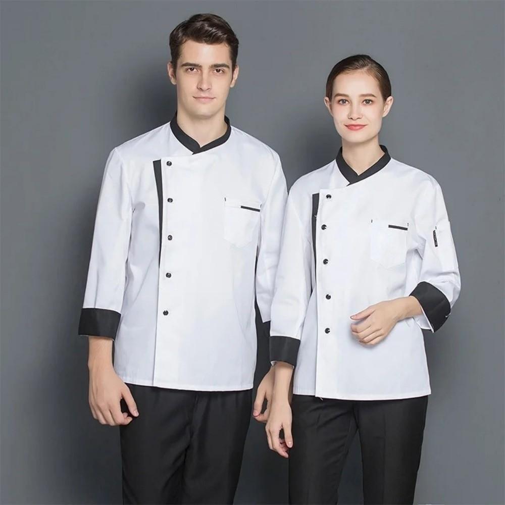Western Style Chef Jacket Long Sleeve Kitchen Work Clothes Chef Uniform  Fast Food Service
