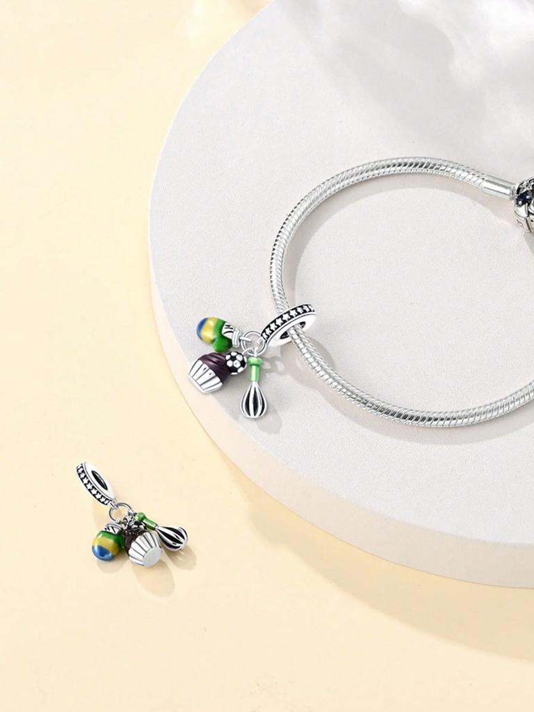 Charm Copper Colors Pinkbow Microphone Bead For Original Bracelet Diy Beads Charms Jewellery Making Gift For Women Styfne