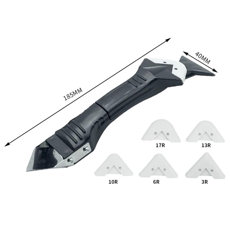 

3 in 1 Multi Functional Glue Scraper for Wall Trimming and Seam Smoothing with Five Scraping Heads Included