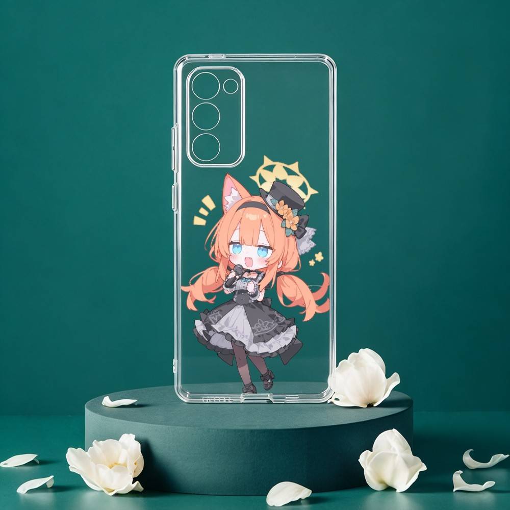 Iochi Mari Cute Blue Archive Phone Case For Samsung Galaxy S24 S25 S23 S22 S21 Plus S24 S25 Transparent Cover Case