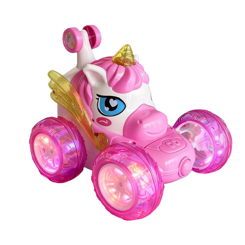 

Unicorn Stunt Remote Control Car, LED Light Up Deformation Vehicle, Creative Birthday Gift, Kids Play, Christmas Gift рожевий