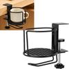 Anti-Spill Desk Cup Holder Metal Construction Clamp On Cup Holder For Office