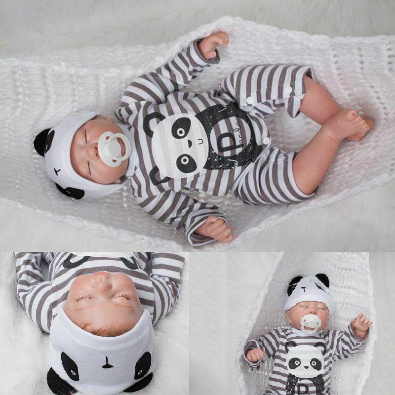 Real Life 20" Reborn Dolls Soft Silicone Vinyl Handmade Realistic Newborn Doll Boy With Gentle Touch Vinyl Head And Limbs