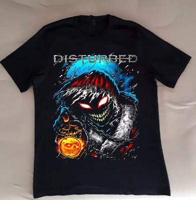 Disturbed Band Kortärmad Svart Herr Dam Svart T-shirt Sommar Kortärmad Skjorta Vardaglig Rund Hals Bomulls-Tee Gåva till Fan
